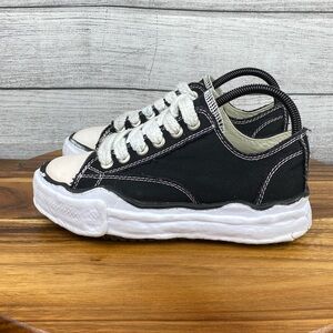 Maison Mihara Yasuhiro Black White Distressed Sneakers Women’s Size 6.5 EU 37
